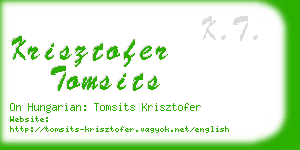 krisztofer tomsits business card
